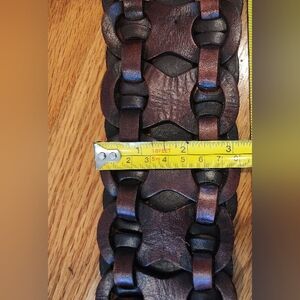 Wide 3" Auburn Brown Sexy Sturdy Leather Belt XL 44"